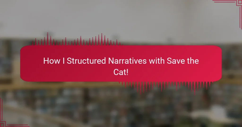 How I Structured Narratives with Save the Cat!