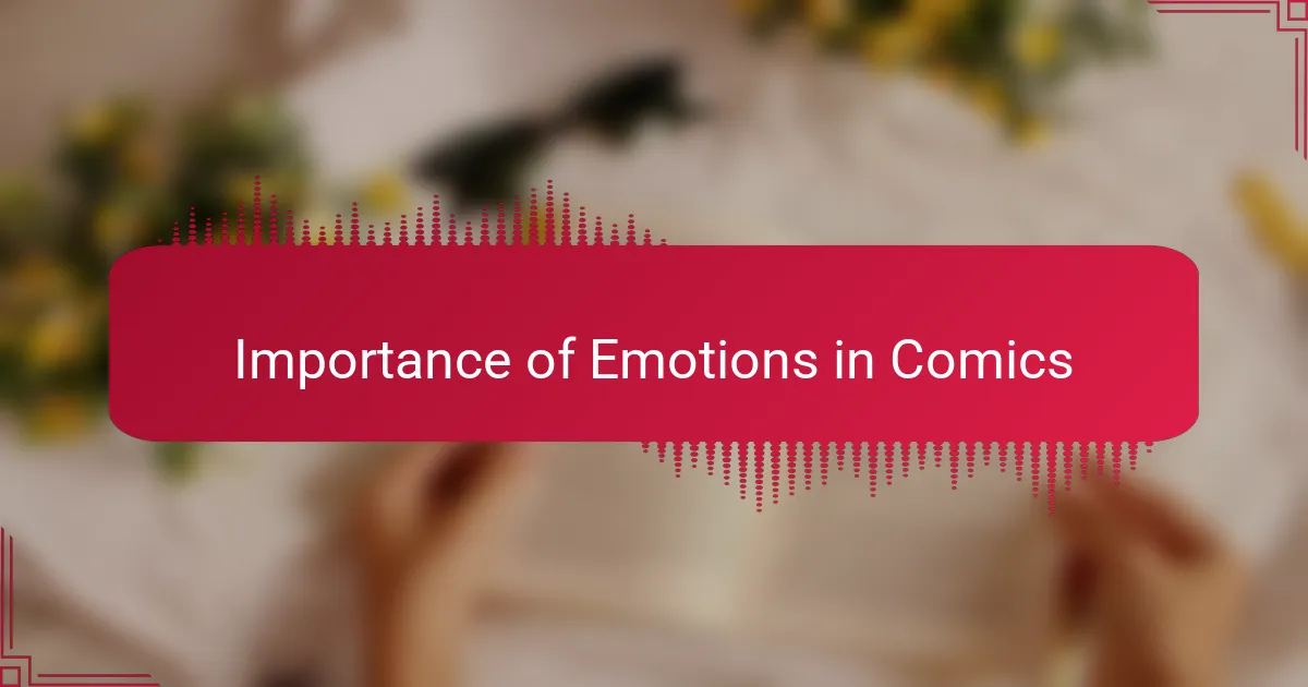 Importance of Emotions in Comics