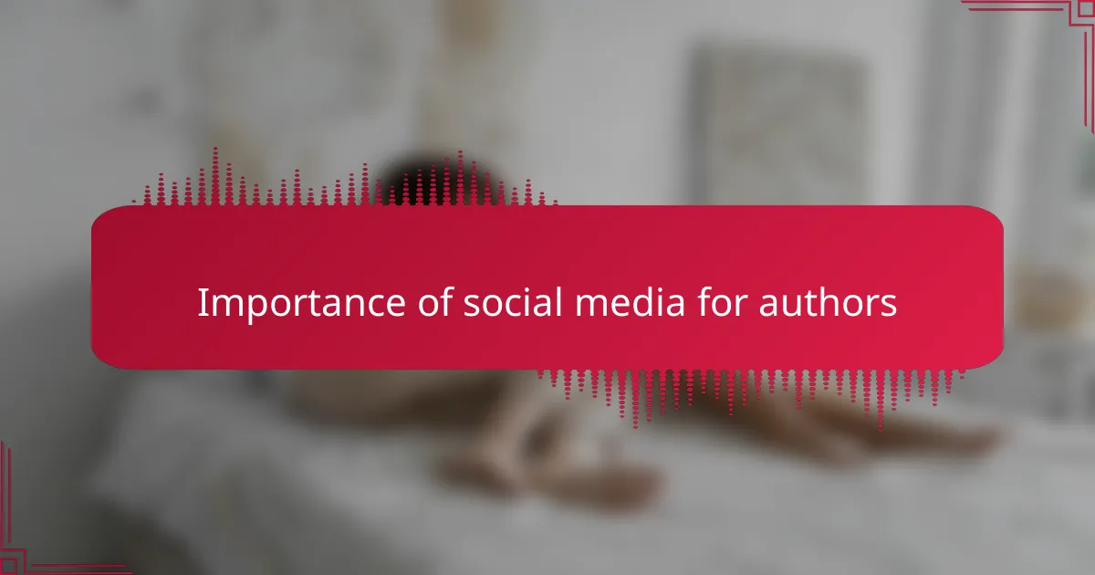 Importance of social media for authors