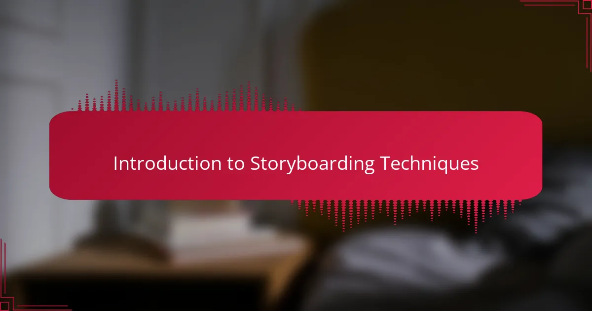 Introduction to Storyboarding Techniques