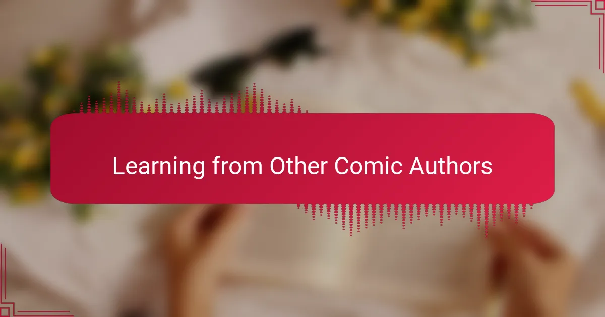 Learning from Other Comic Authors