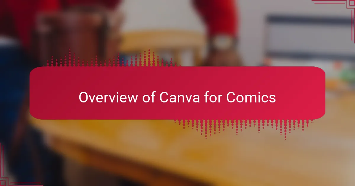 Overview of Canva for Comics