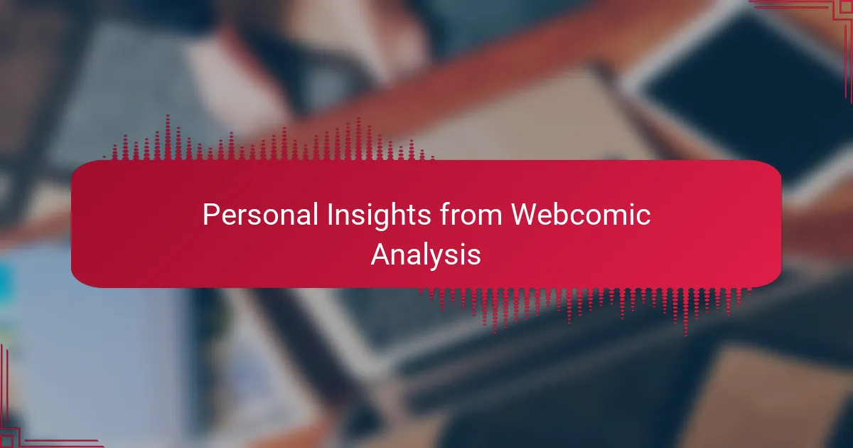 Personal Insights from Webcomic Analysis