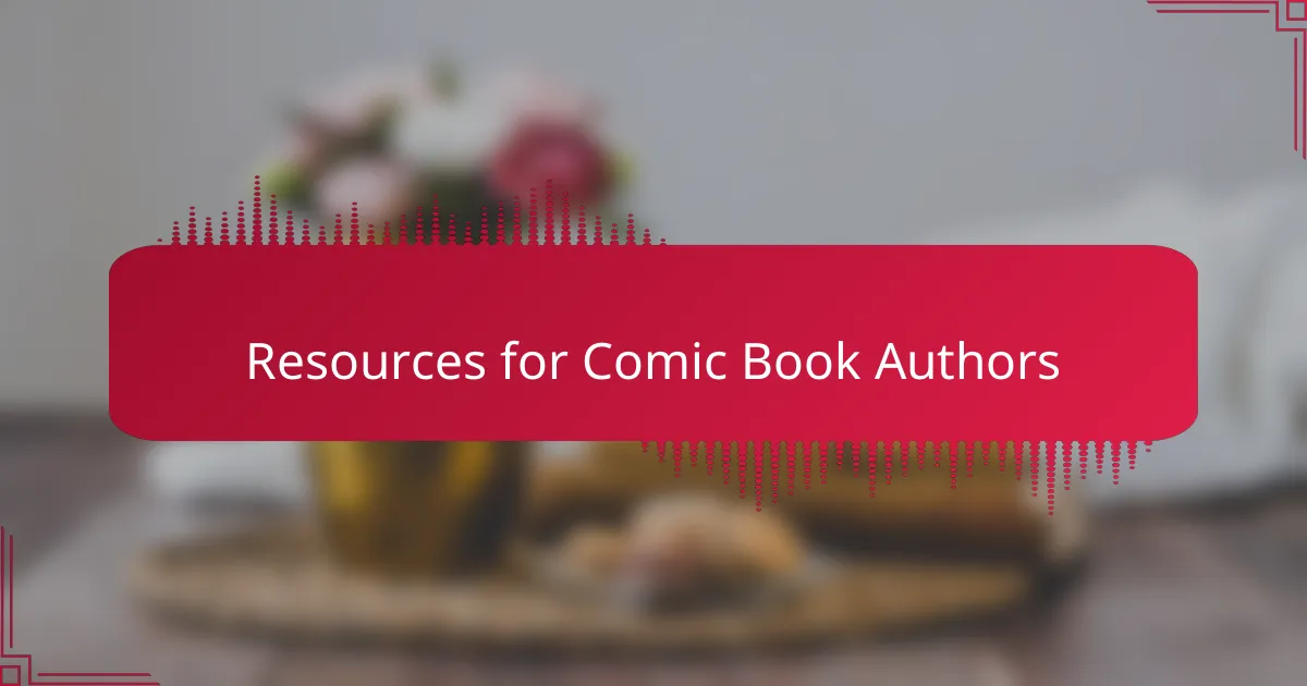 Resources for Comic Book Authors