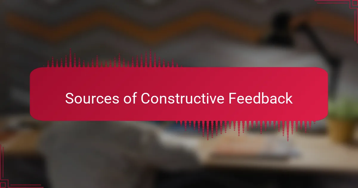 Sources of Constructive Feedback