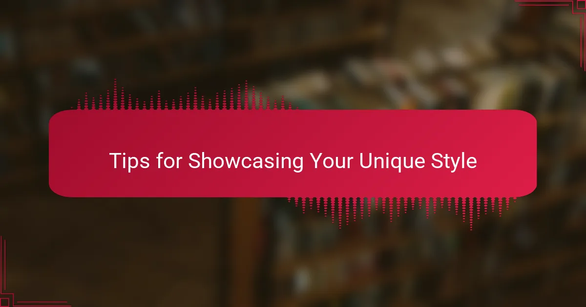 Tips for Showcasing Your Unique Style