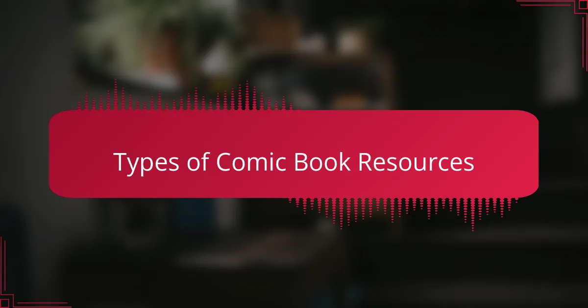 Types of Comic Book Resources