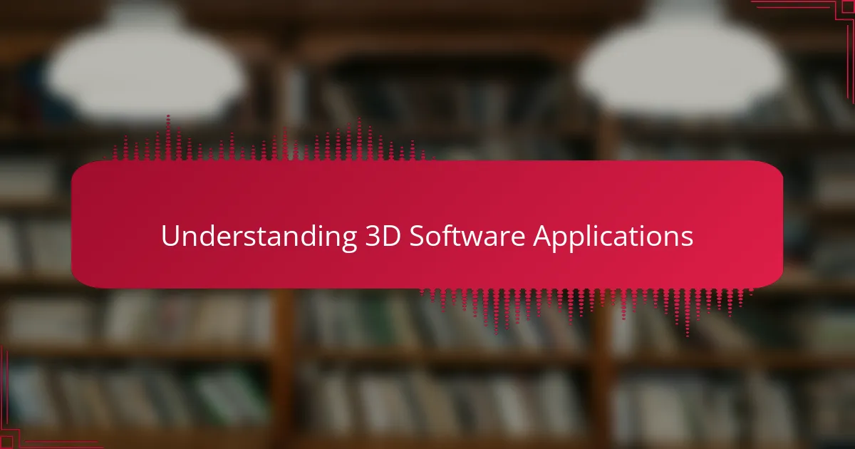 Understanding 3D Software Applications